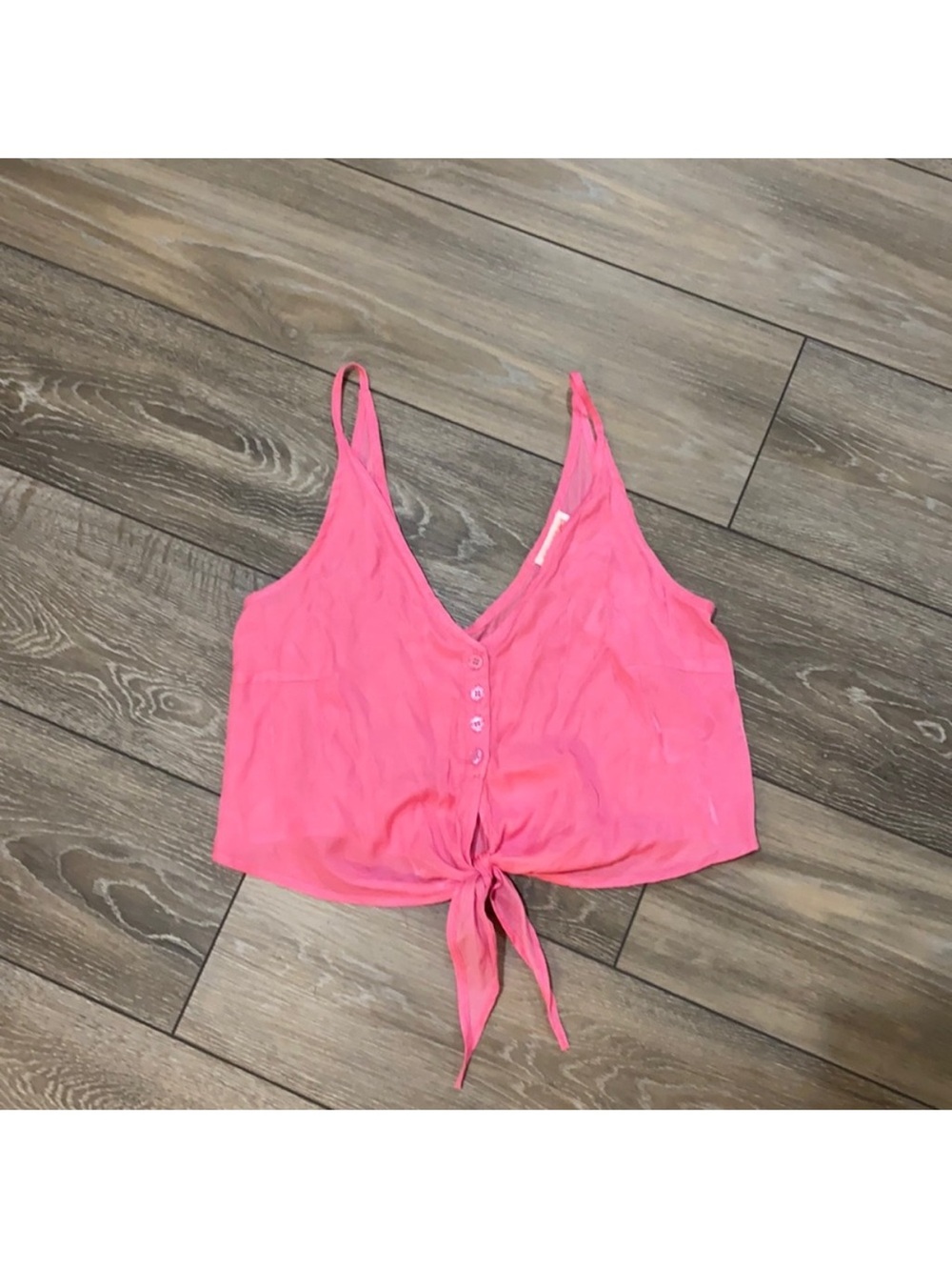 re:named Pink Tie-Front Spaghetti Strap Camisole